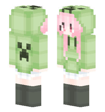 苦力怕女孩(长发) · 来源 skin.mualliance.ltd#1590 的 Minecraft 皮肤 预览图