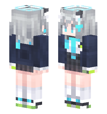 白子(碧蓝档案/蔚蓝档案) · 来源 littleskin.cn#373249 的 Minecraft 皮肤 预览图