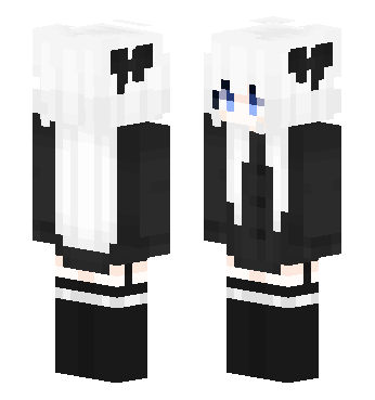 白毛吊带袜少女 · 来源 littleskin.cn#129138 的 Minecraft 皮肤 预览图
