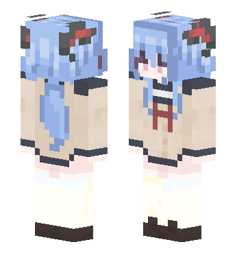 原神 甘雨JK白丝 · 来源 littleskin.cn#207108 的 Minecraft 皮肤 预览图