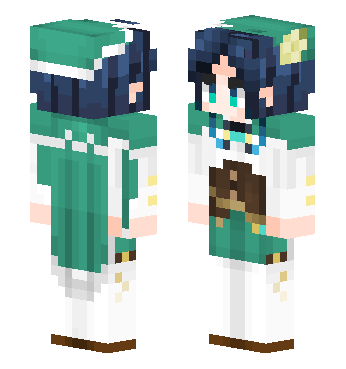 原神 温迪 巴巴托斯 风神 卖唱的【生怕你搜不到】 · 来源 littleskin.cn#67818 的 Minecraft 皮肤 预览图