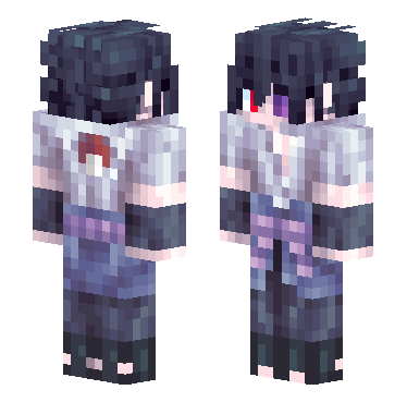 宇智波佐助（动态眼睛） · 来源 littleskin.cn#639633 的 Minecraft 皮肤 预览图