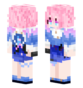 微调改良版 三月七 崩坏星穹铁道 shjnb · 来源 littleskin.cn#289897 的 Minecraft 皮肤 预览图