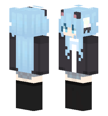新猫羽雫（加长黑丝） · 来源 littleskin.cn#304425 的 Minecraft 皮肤 预览图