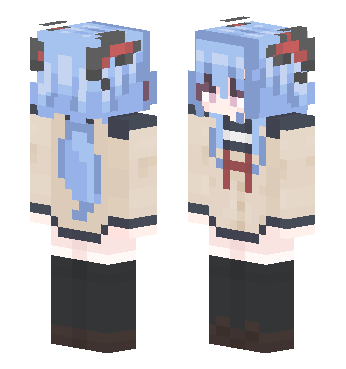 原神 甘雨JK黑丝 · 来源 littleskin.cn#207110 的 Minecraft 皮肤 预览图