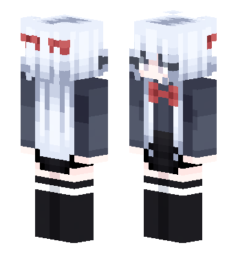 白发黑丝JK · 来源 littleskin.cn#128860 的 Minecraft 皮肤 预览图