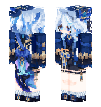 水神芙宁娜 · 来源 littleskin.cn#400555 的 Minecraft 皮肤 预览图