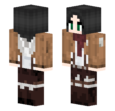 进击的巨人三笠 · 来源 littleskin.cn#41443 的 Minecraft 皮肤 预览图